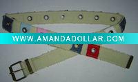 Wholesale fashion pink butterfly design buckle fabric belts