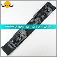 Wholesale Fashion Elastic & PVC Patent Leather Double Buckle Belt
