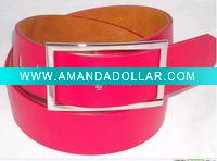 Wholesale SQUARE SHAPE BUCKLE WIDE SILVER LEATHER Belt