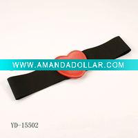 Wholesale Elegant Elastic Waist Belt W/Heart-Resin Buckle