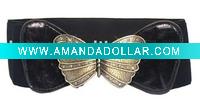 Wholesale Luxury & Classical Lady's Elastic Belts with butterfly buckle