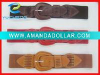 Wholesale pu cover buckle belt. elastic belt