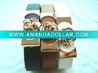 Wholesale plain belt with floral buckle