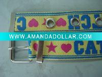 Wholesale fashion 3.8cm wigth canvas belt with alloy buckle