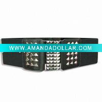 Wholesale Elastic/Ladies Belt with Alloy Buckle and Charm