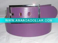 SQUARE SHAPE BUCKLE WIDE SILVER LEATHER Belt