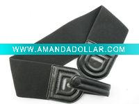 D like pu buckle elastic belt