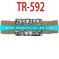 Wholesale Rhinestone buckle elastic belt TR592