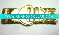 Wholesale ml236 gold sequine wide belt