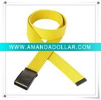 Wholesale Yellow Ribbed Canvas Belt