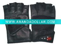 Wholesale Black Half Finger Leather Gloves