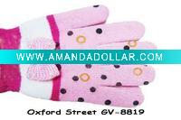 Wholesale Knitting miccrofiber strip gloves