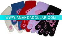 Wholesale magic gloves/magic gloves with rubber print/ Acrylic gloves/warm gloves