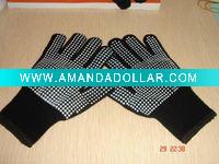 Wholesale Fashion Knitted black pvc working glove