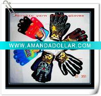 Wholesale Acrylic yarn offset print multicolor fashion glove