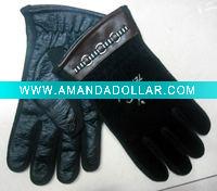 Wholesale fashion ladies leather gloves with accessory FG0106