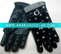 Wholesale waterproof fashion ladies leather gloves with label FG0109