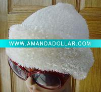 feather yarn hat