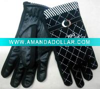 Wholesale waterproof fashion ladies leather gloves with printing FG0110