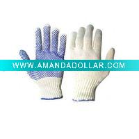 knitted and pvc dotted work gloves