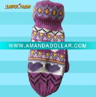 acrylic winter knitted glove LSGE-030