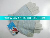 Wholesale gray color fashional knitting cotton glove