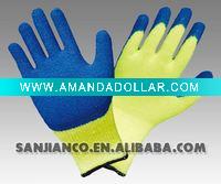 Wholesale Latex coated cotton glove with interlock lining liner Nitrile PU PVC Nitril