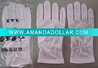 White safety working QC cotton gloves