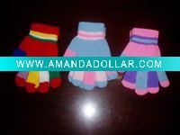 Knitting multicolor kid magic glove