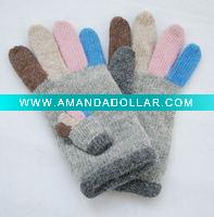 Wholesale wool/acrylic kids knitted winter fashion glove