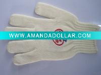 Wholesale white glove with jacquard pattern