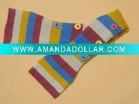 Wholesale colorful long grils stripe jacquard gloves with button