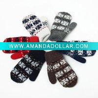 Magic winter knitted wool gloves