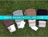 Wholesale acrylic/wool winter fashion knitted fingerless flap glove mitten