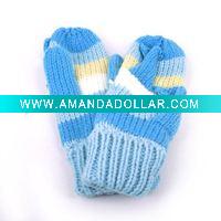 Wholesale Acrylic Children Gloves Blue
