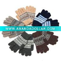 Wool knitted jacquard magic gloves