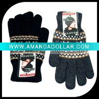 Knit wool jacquard winter gloves