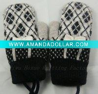 Wholesale fashion ladies cotton knitted mitten glove
