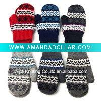 Magic winter knitted wool gloves