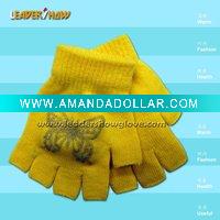 Wholesale 100% Acrylic Glove with Velvet Ribbon