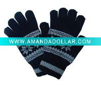 Knit wool fashion jacquard gloves