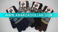 Men wool knitted Jacquard gloves