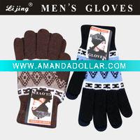 Men wool knitted jacquard glove