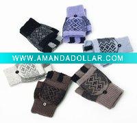 Jacquard winter knitted wool gloves