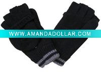 100% Acrylic Black Winter Gloves