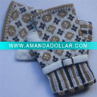 Wholesale fashion ladies wool jacquard knitted gloves&mitten
