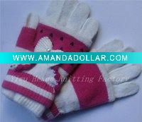 Wholesale fashion ladies double wool knitted glove