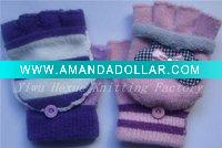 Wholesale fashion ladies wool knitted mitten glove