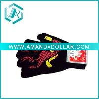 Wholesale Fashionable sports black and red color fibre glove