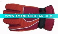 contrast color ski gloves